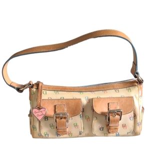 Dooney & Bourke Y2K Rainbow Monogram Pocket Zip Top Shoulder Bag
